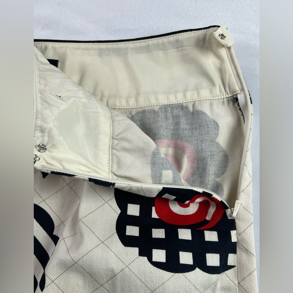 Etcetera A-line Cotton Red, White & Blue Floral Skirt - Picture 12 of 12